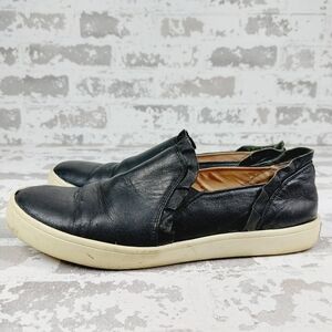 Kate Spade Lilly Black Leather Slip On Athleisure Casual Sneakers V68